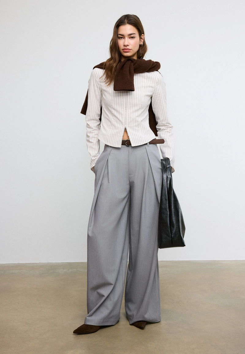 ПРИТАЛЕННАЯ РУБАШКА ИЗ БЕНГАЛИНА НА ДВОЙНОЙ МОЛНИИ