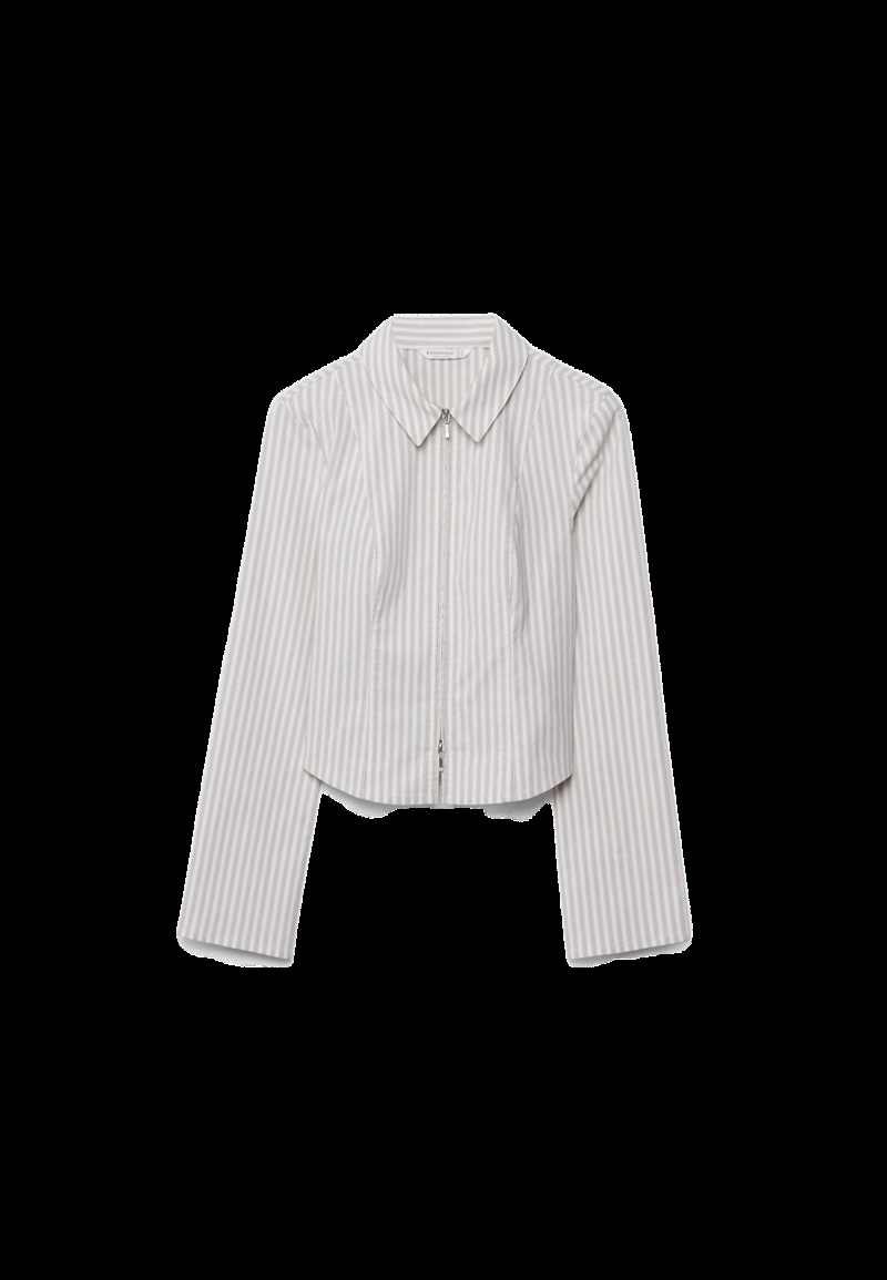 ПРИТАЛЕННАЯ РУБАШКА ИЗ БЕНГАЛИНА НА ДВОЙНОЙ МОЛНИИ