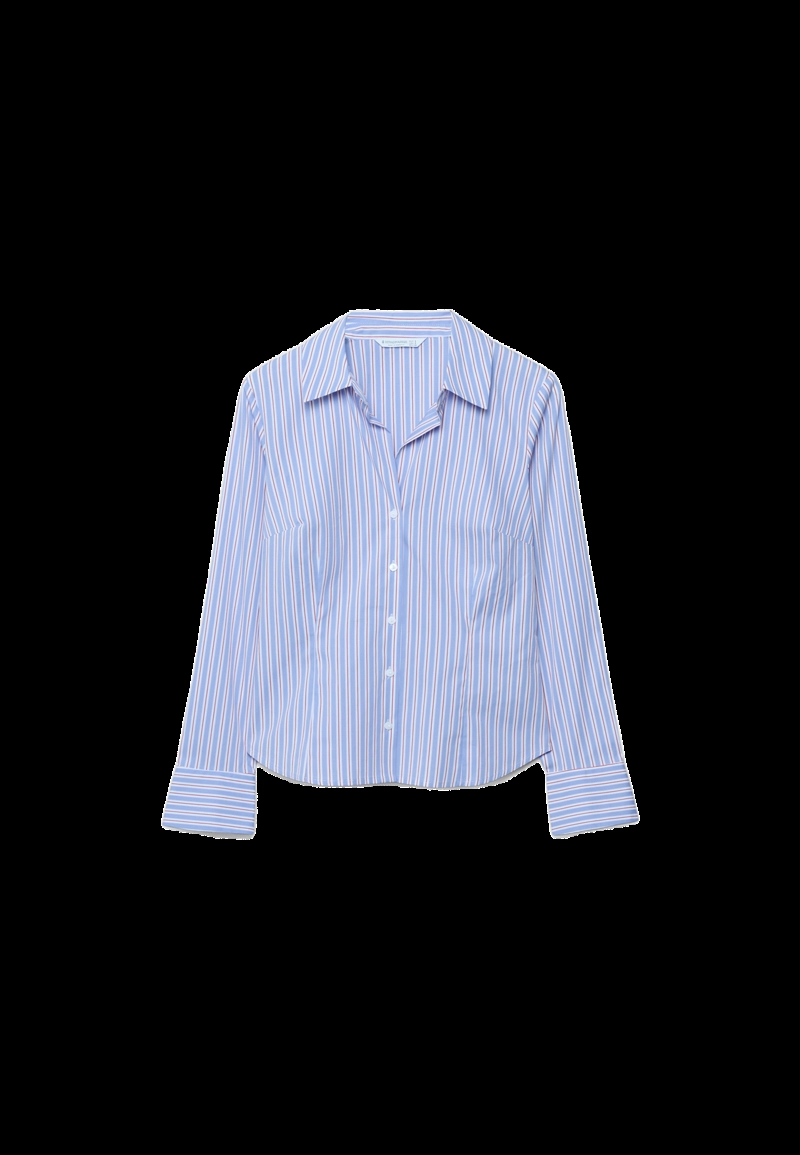 Приталенная базовая рубашка в полоску