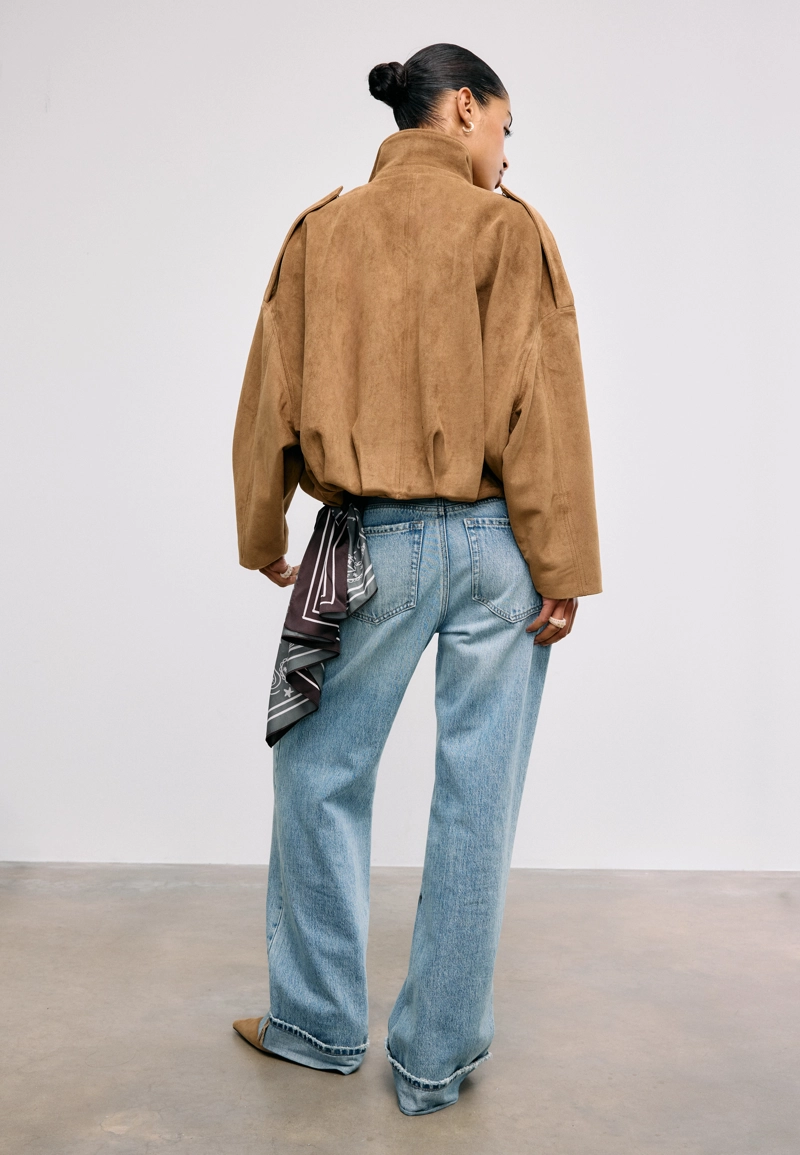 Куртка-баллон из искусственной замши