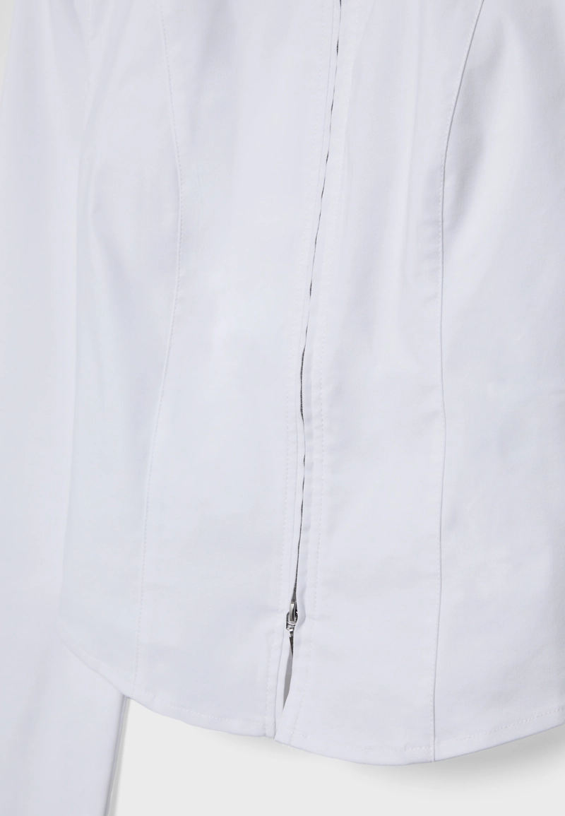 Приталенная рубашка из бенгалина на молнии