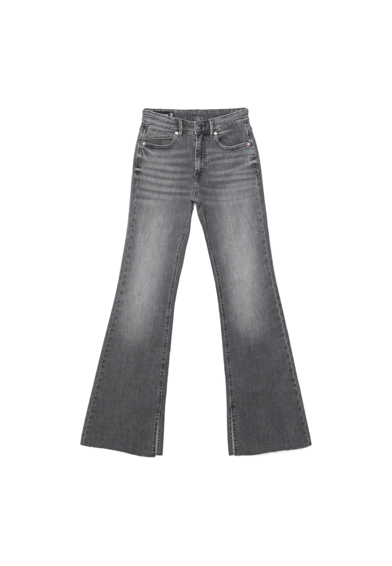 Джинсы клеш с разрезом D74