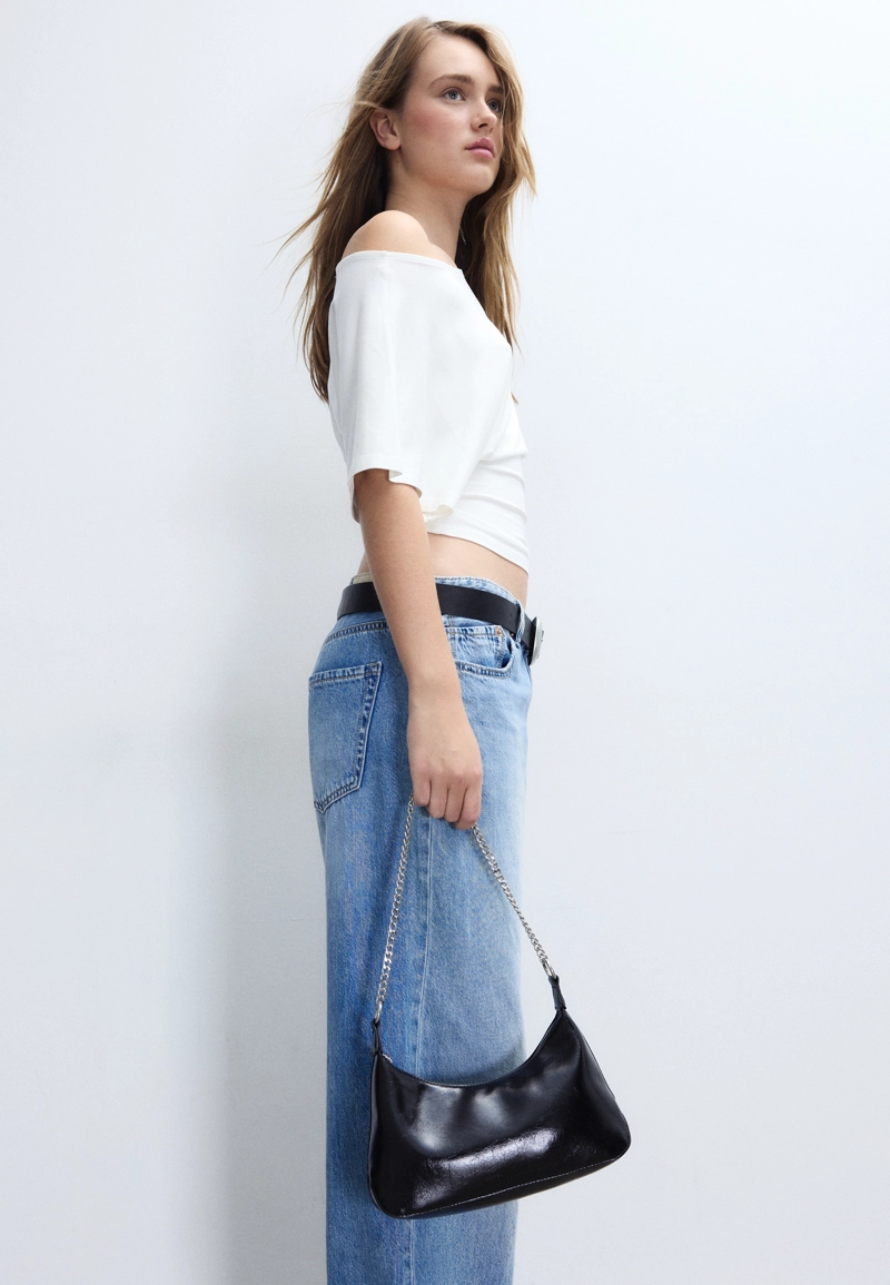 Сумка через плечо с цепочками