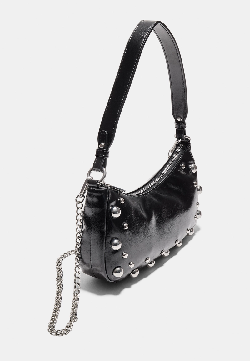 Сумка на плечо «луна» с заклепками