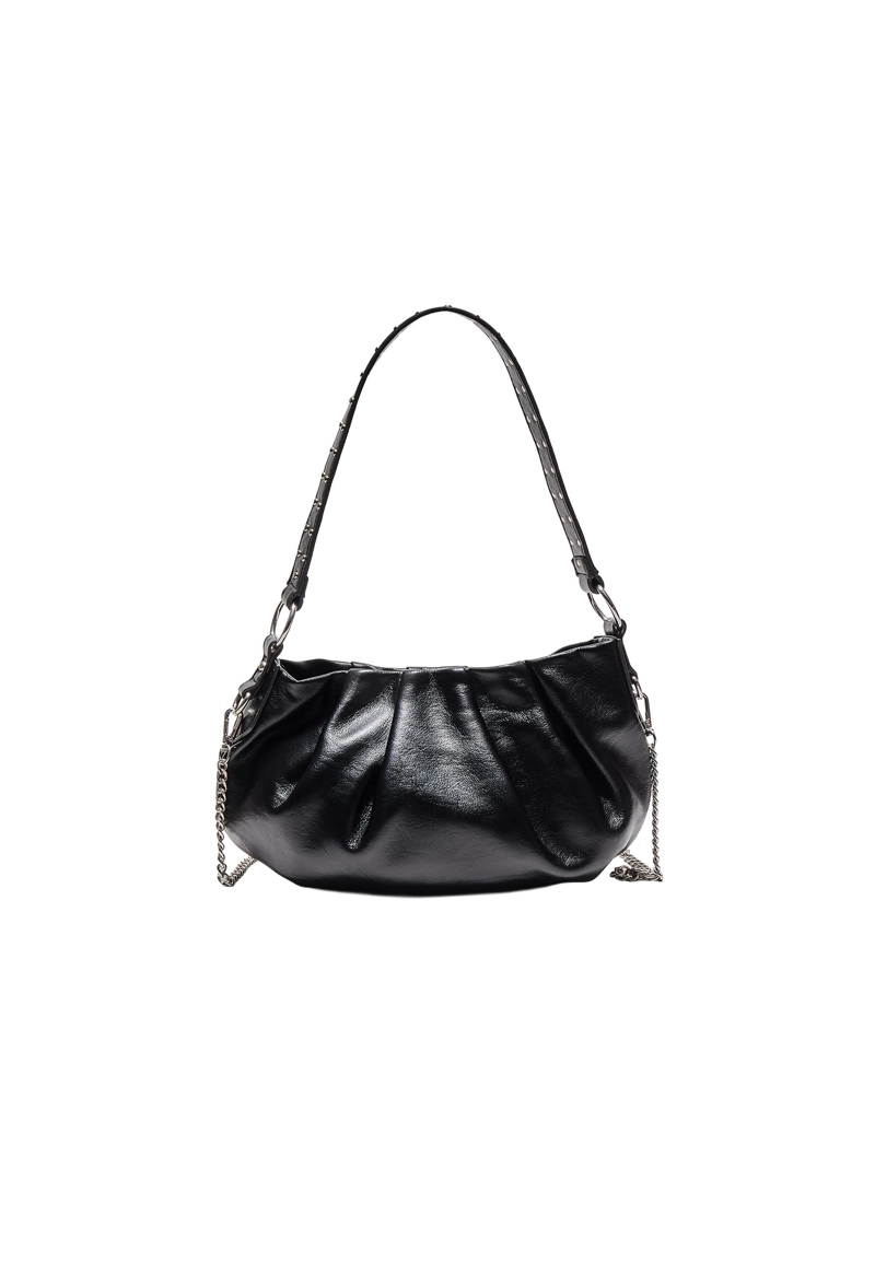 Сумка через плечо со складками и ремешком