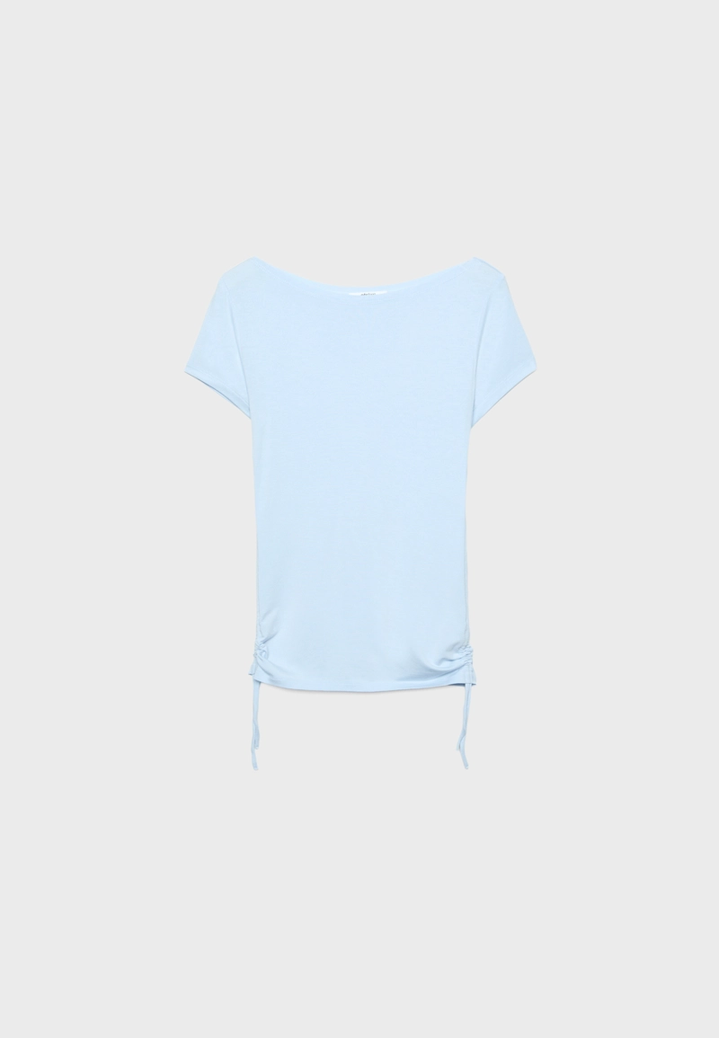 Футболка с короткими рукавами и сборками по бокам