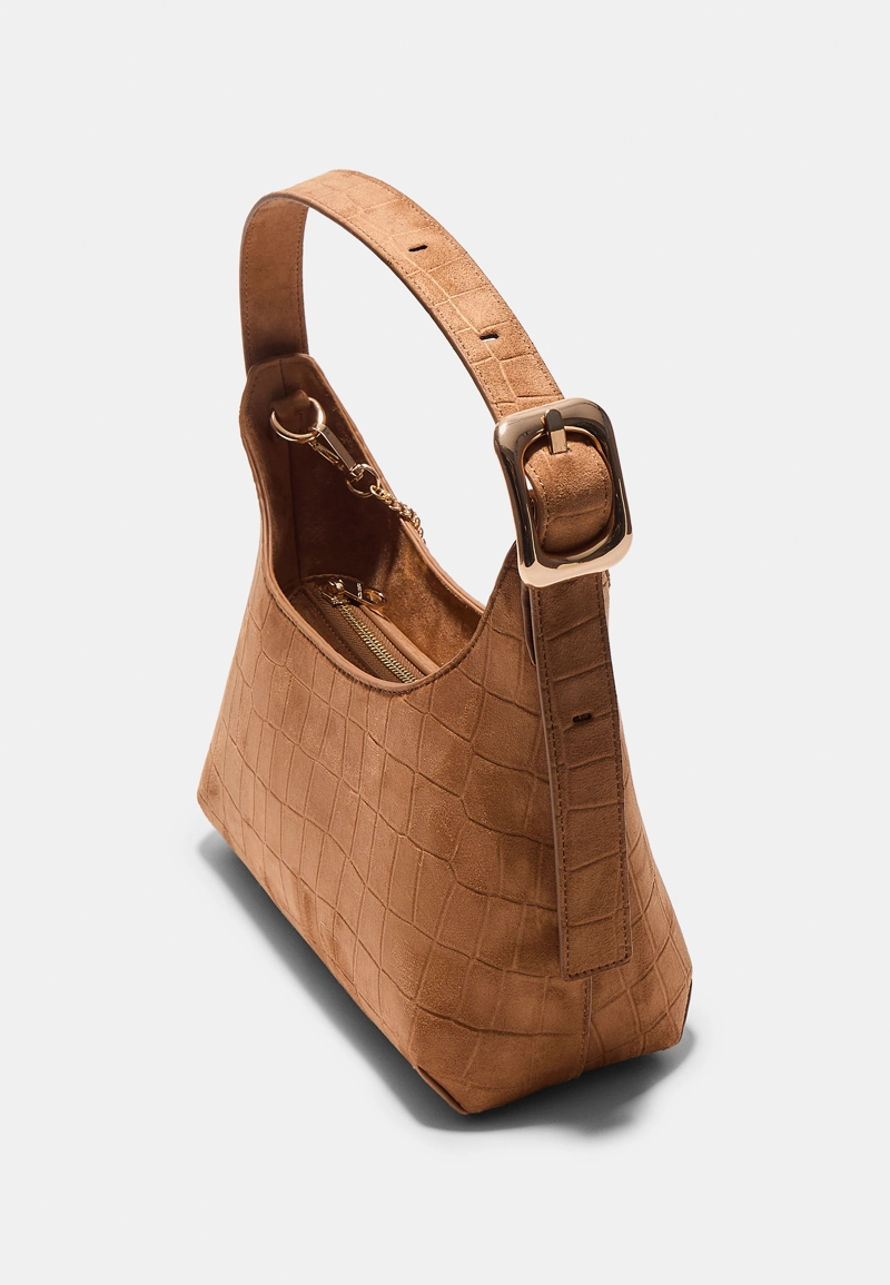 Сумка на плечо из искусственной замши с пряжкой