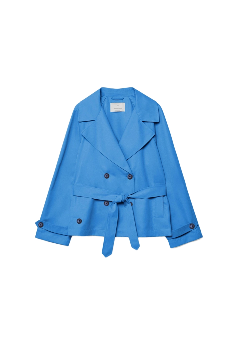 Короткий струящийся тренч с поясом