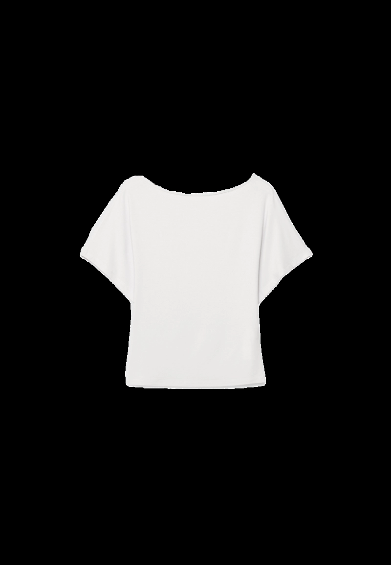 Футболка с вырезом-лодочкой и короткими рукавами