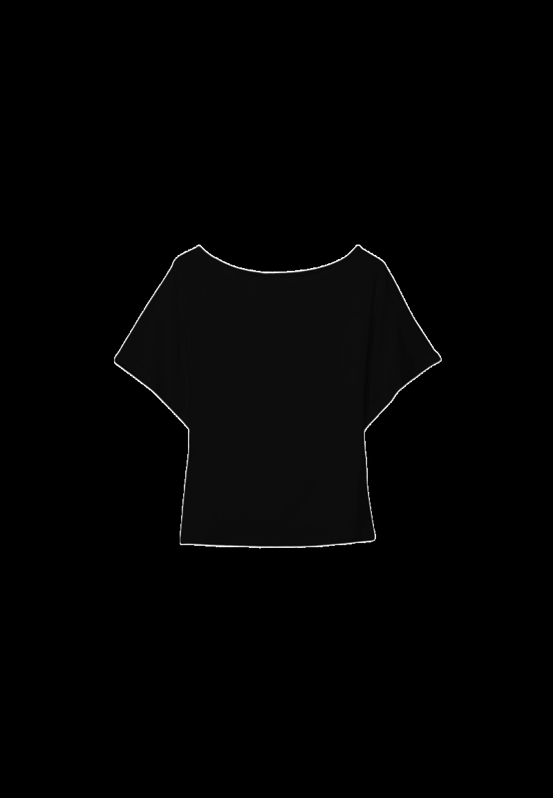 Футболка с вырезом-лодочкой и короткими рукавами