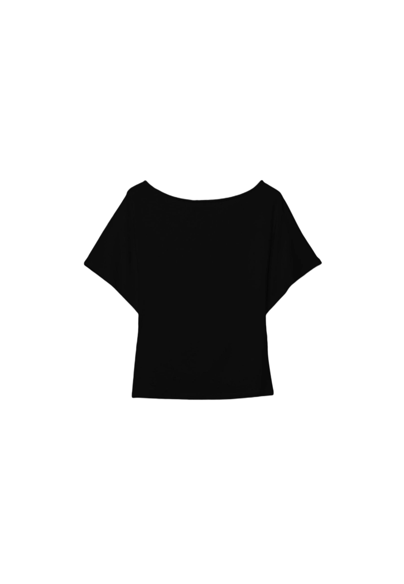 Футболка с вырезом-лодочкой и короткими рукавами