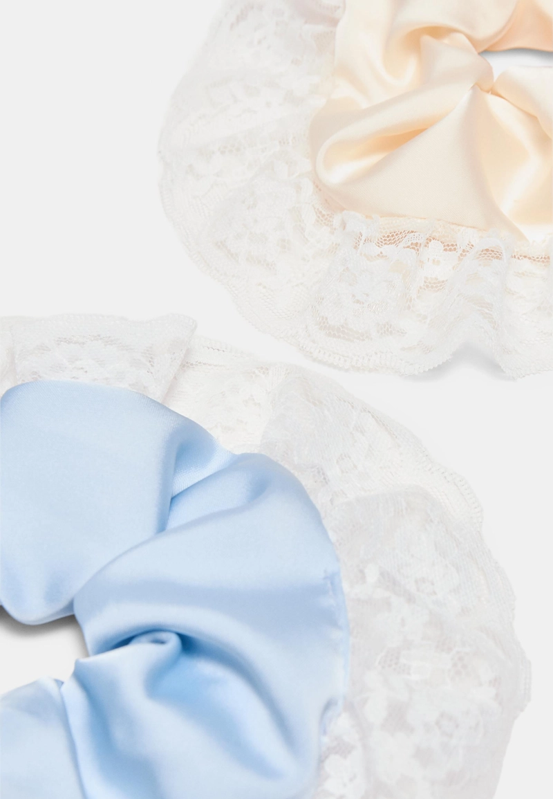 Набор из 2 резинок для волос с кружевом