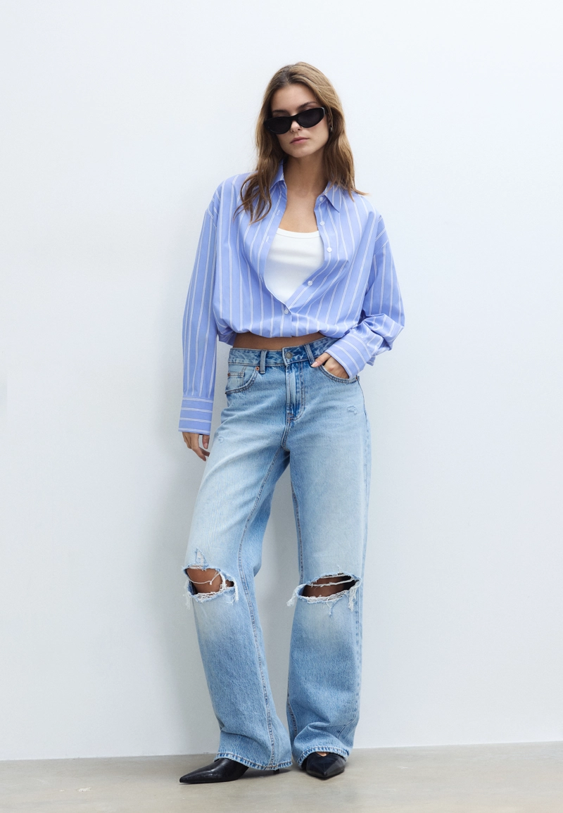 Рубашка-рубашка из двух материалов Globo