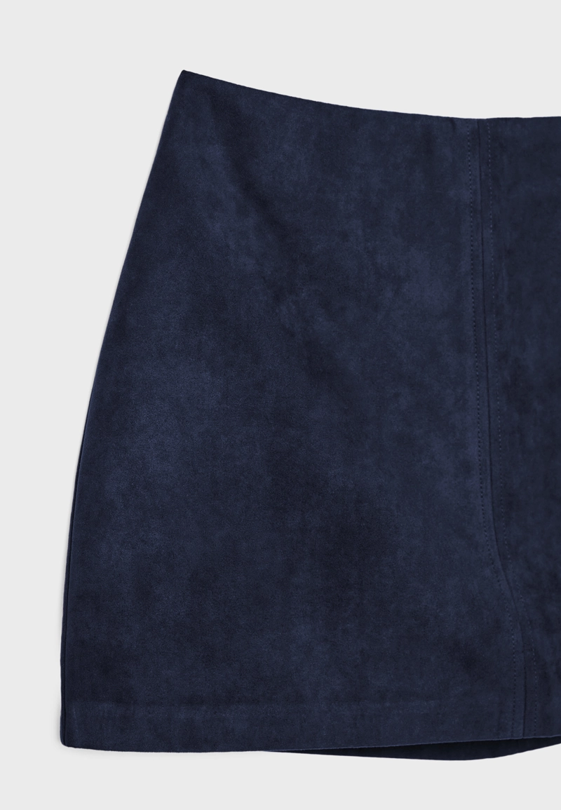 Мини-юбка-шорты из искусственной замши