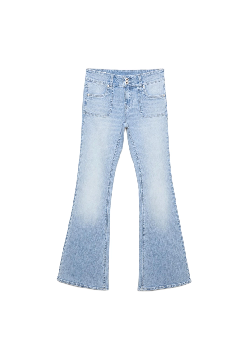 Джинсы с низкой посадкой и простроченными карманами