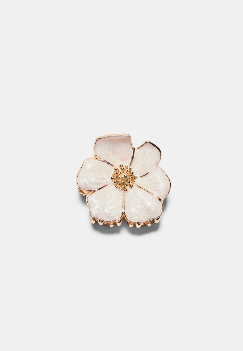 Металлическая заколка для меха влос с цветком