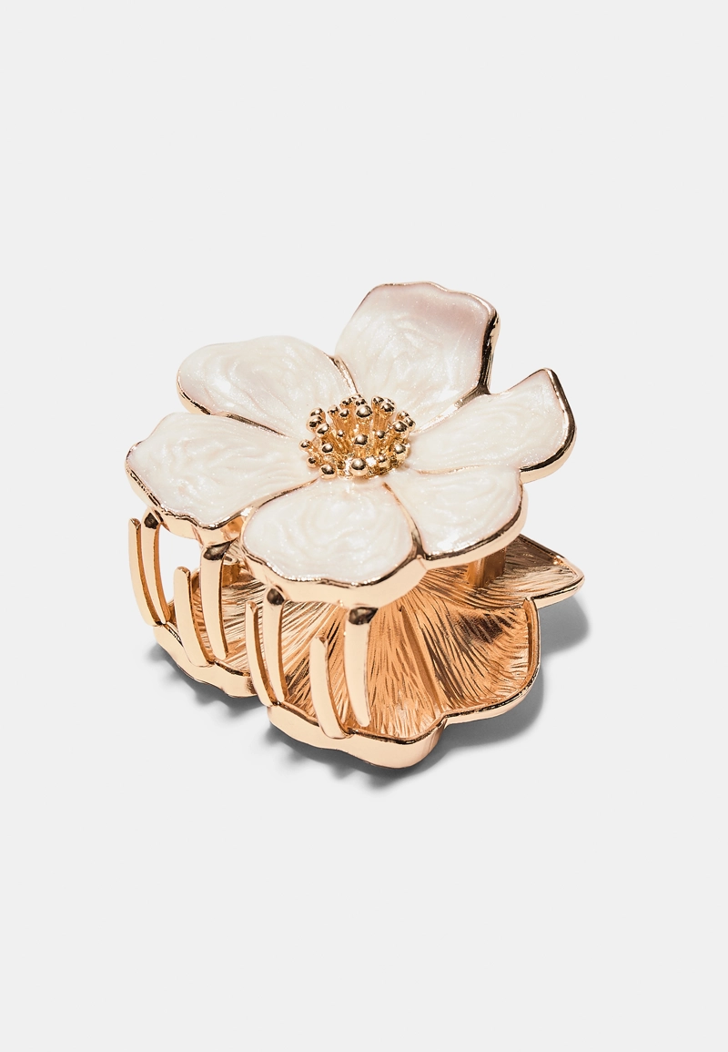 Металлическая заколка для меха влос с цветком