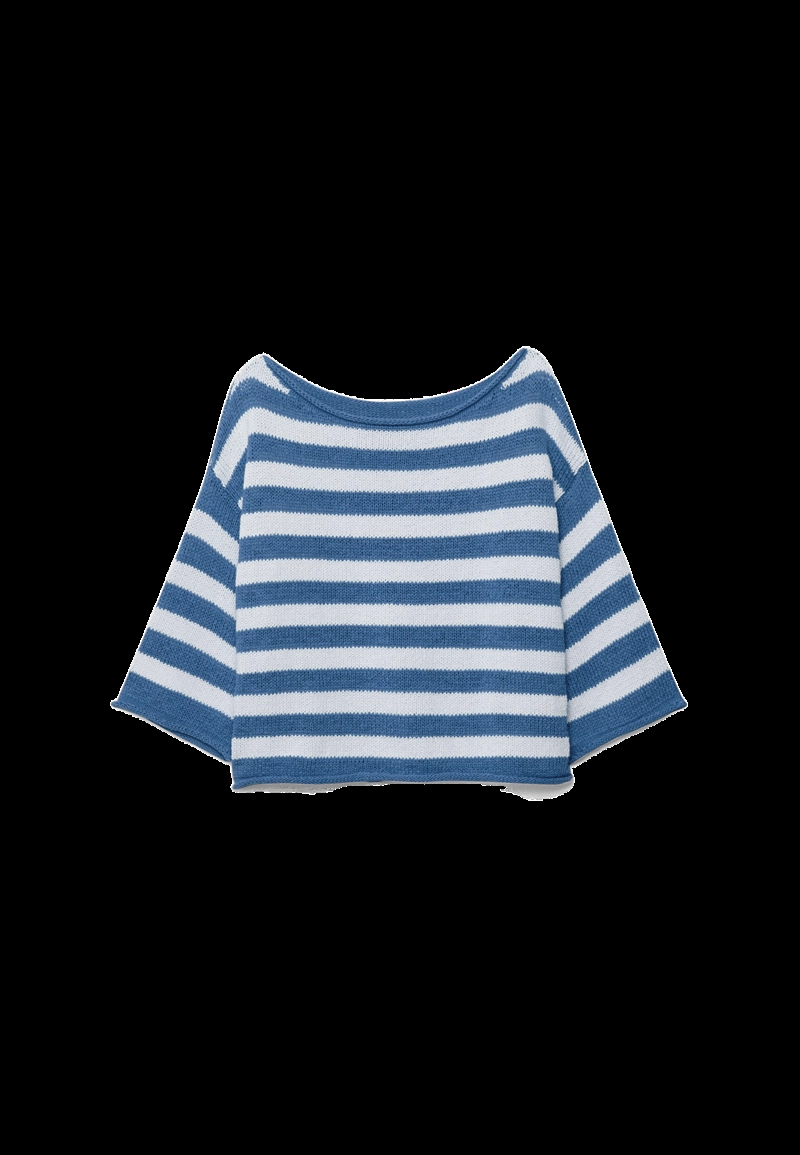 Трикотажный свитер с вырезом-лодочкой