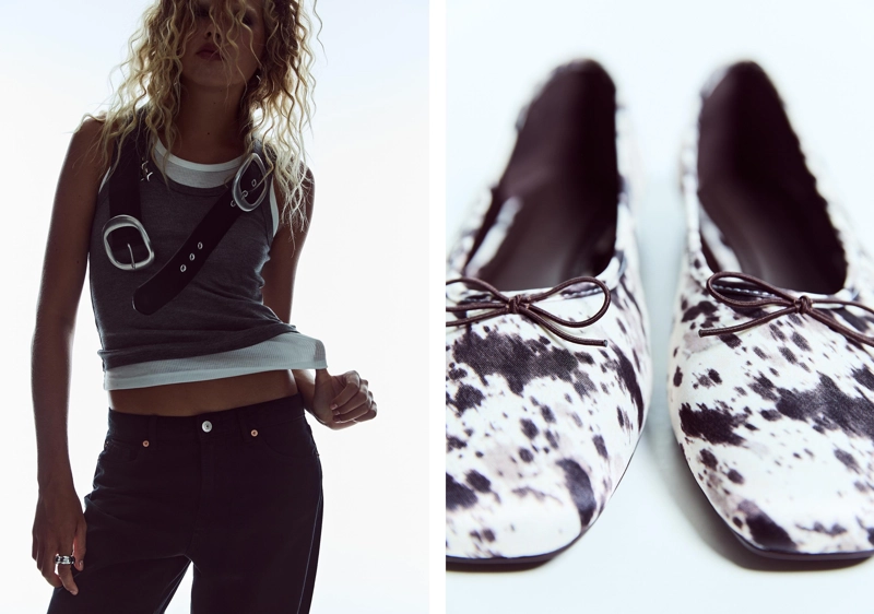 Балетки с анималистическим принтом