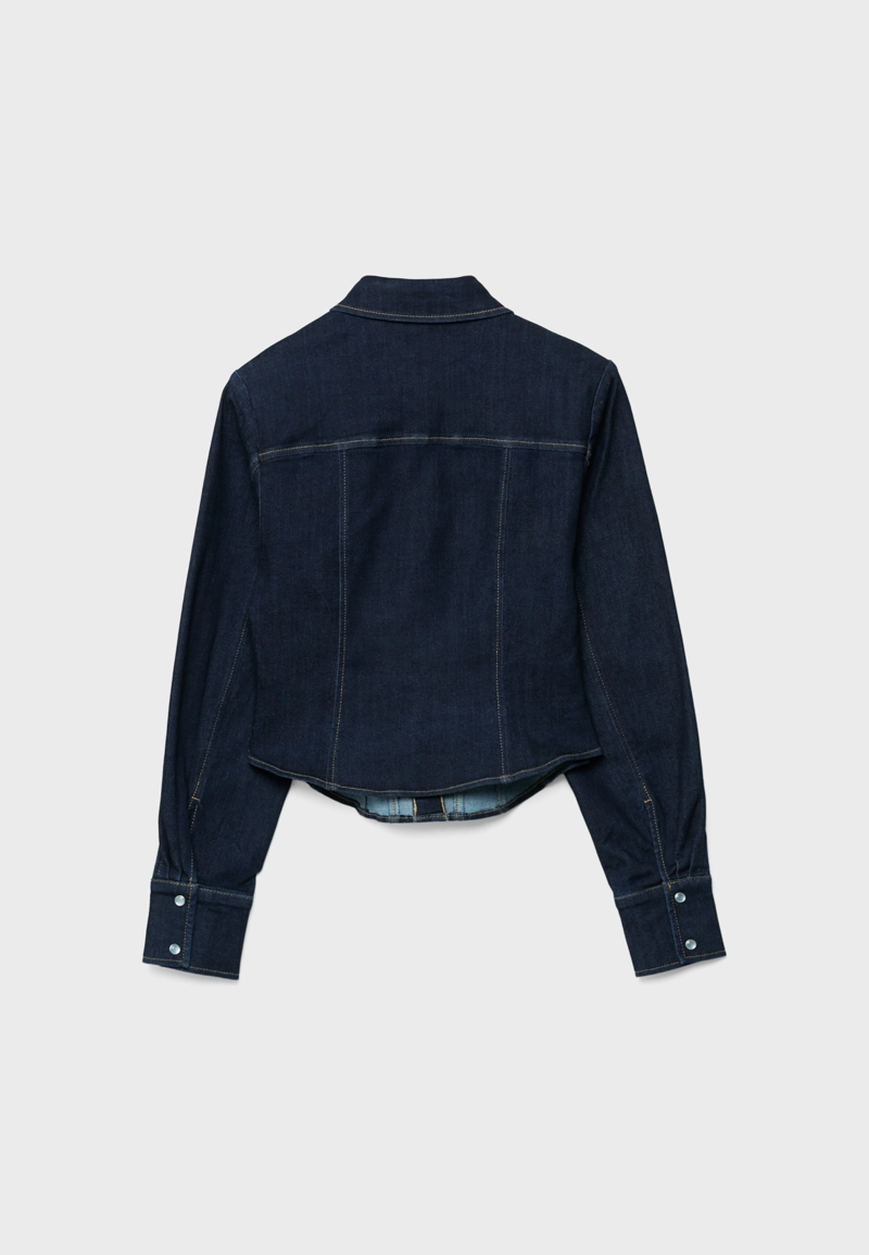 Джинсовая рубашка-корсет