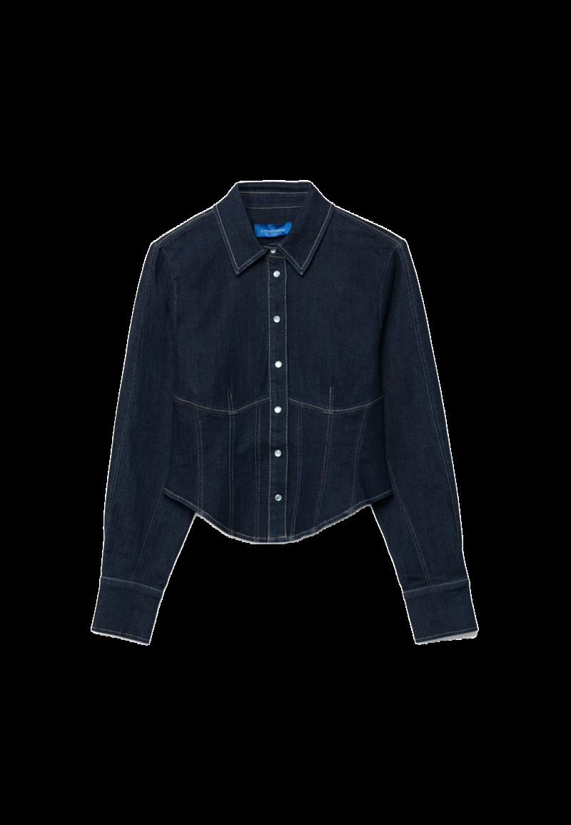 Джинсовая рубашка-корсет