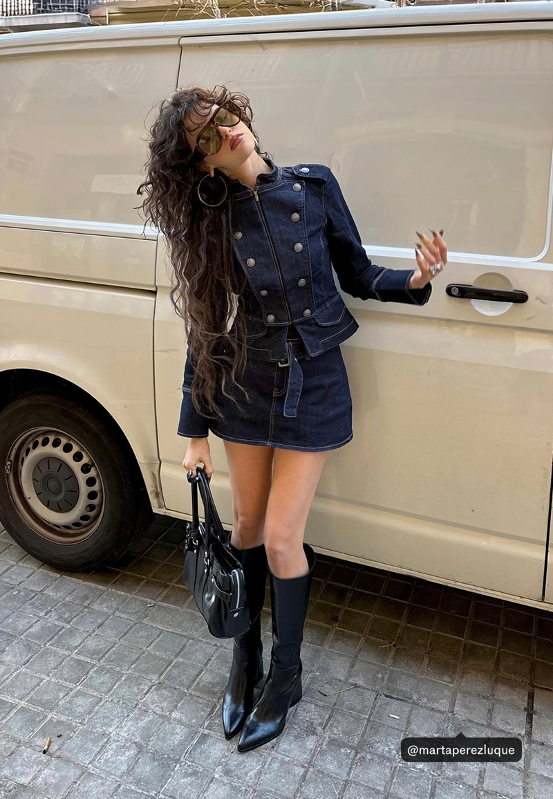 Джинсовая юбка-шорты с поясом