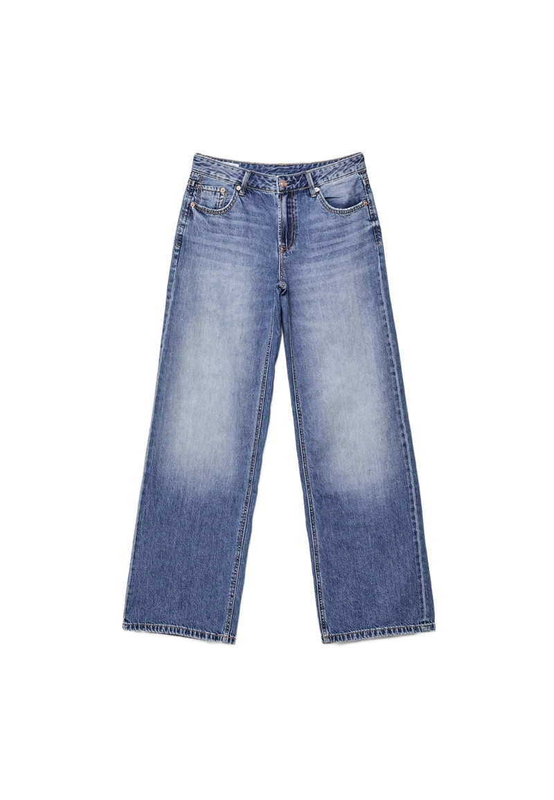 Джинсы D91 с низкой посадкой и широкими штанинами