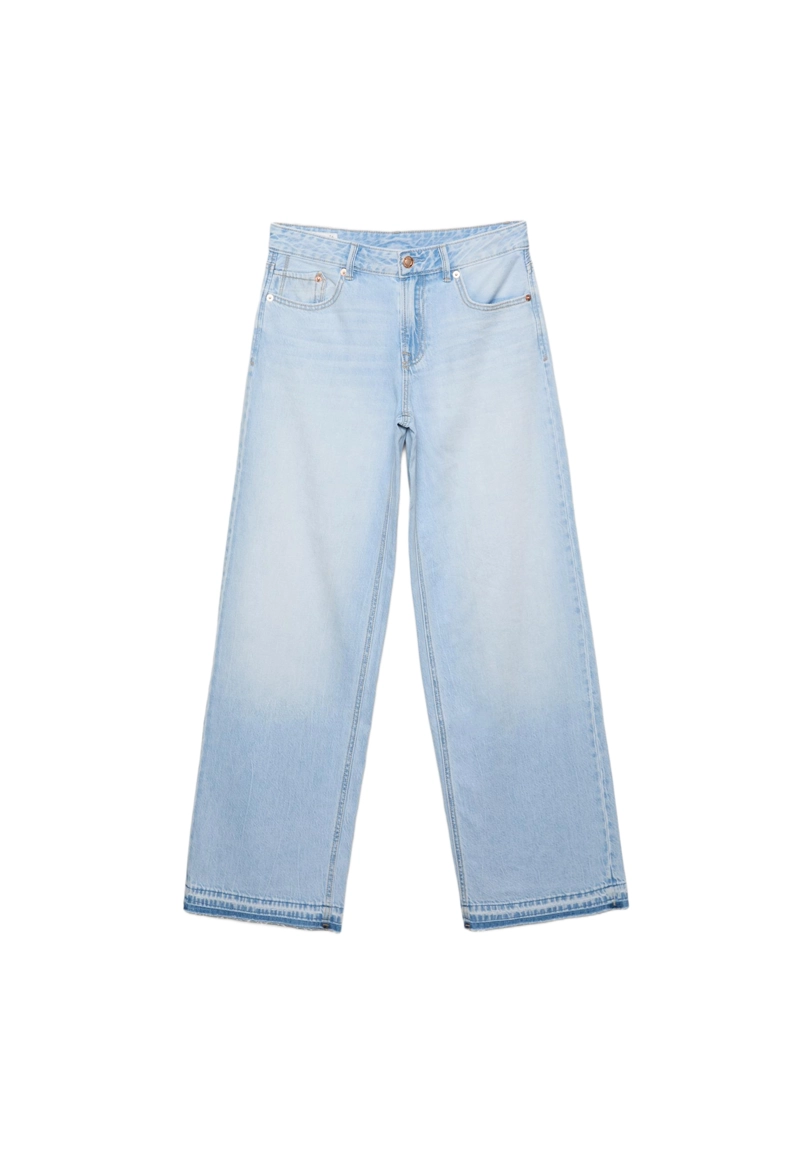 Джинсы D91 с низкой посадкой и широкими штанинами