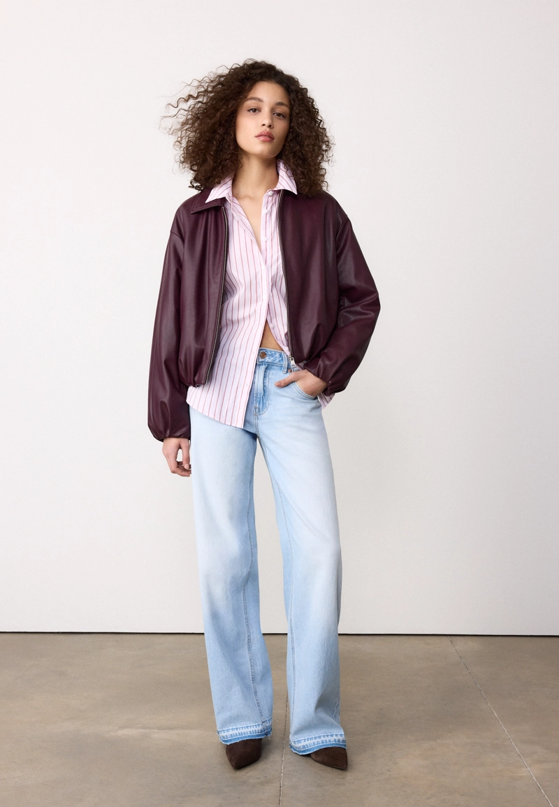 Джинсы D91 с низкой посадкой и широкими штанинами