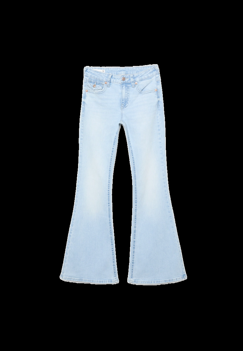 D04 Джинсы клеш с низкой посадкой