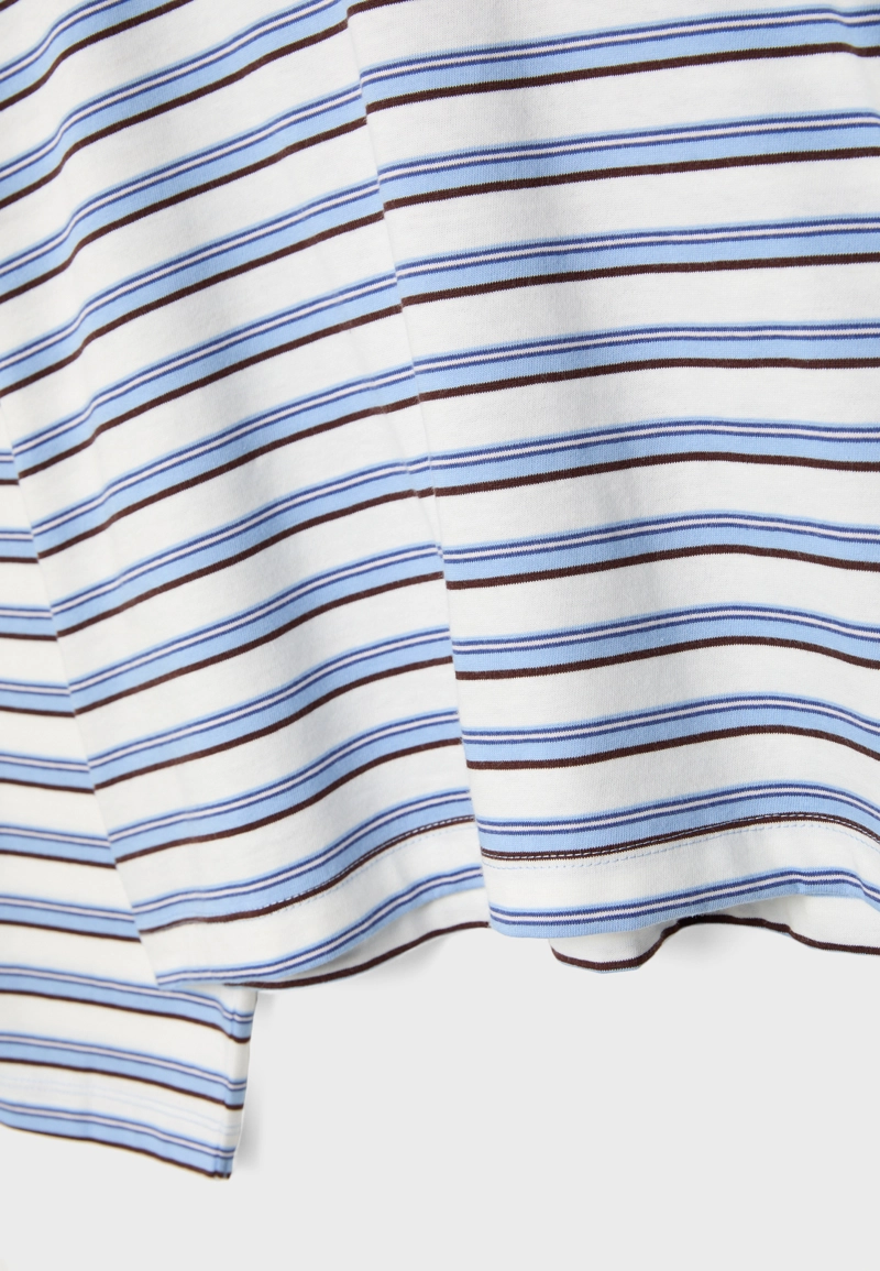 Полосатая футболка оверсайз с длинными рукавами