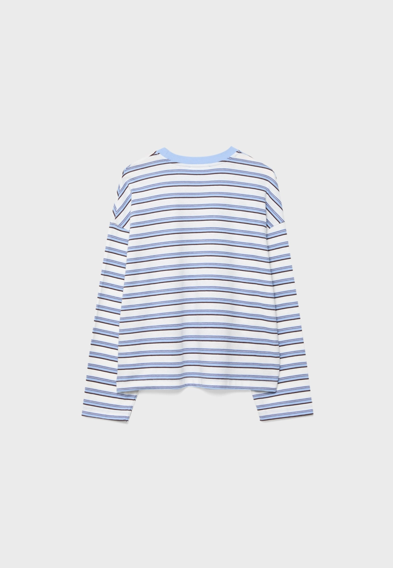 Полосатая футболка оверсайз с длинными рукавами