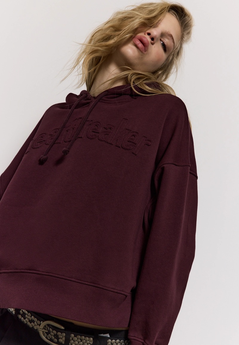 Толстовка с вышивкой и капюшоном