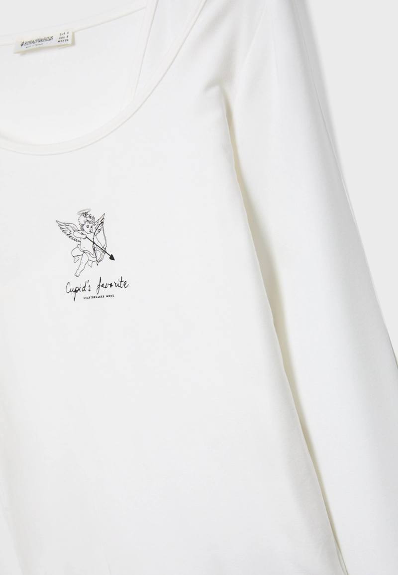 Футболка с двойным принтом «Ангелочек»