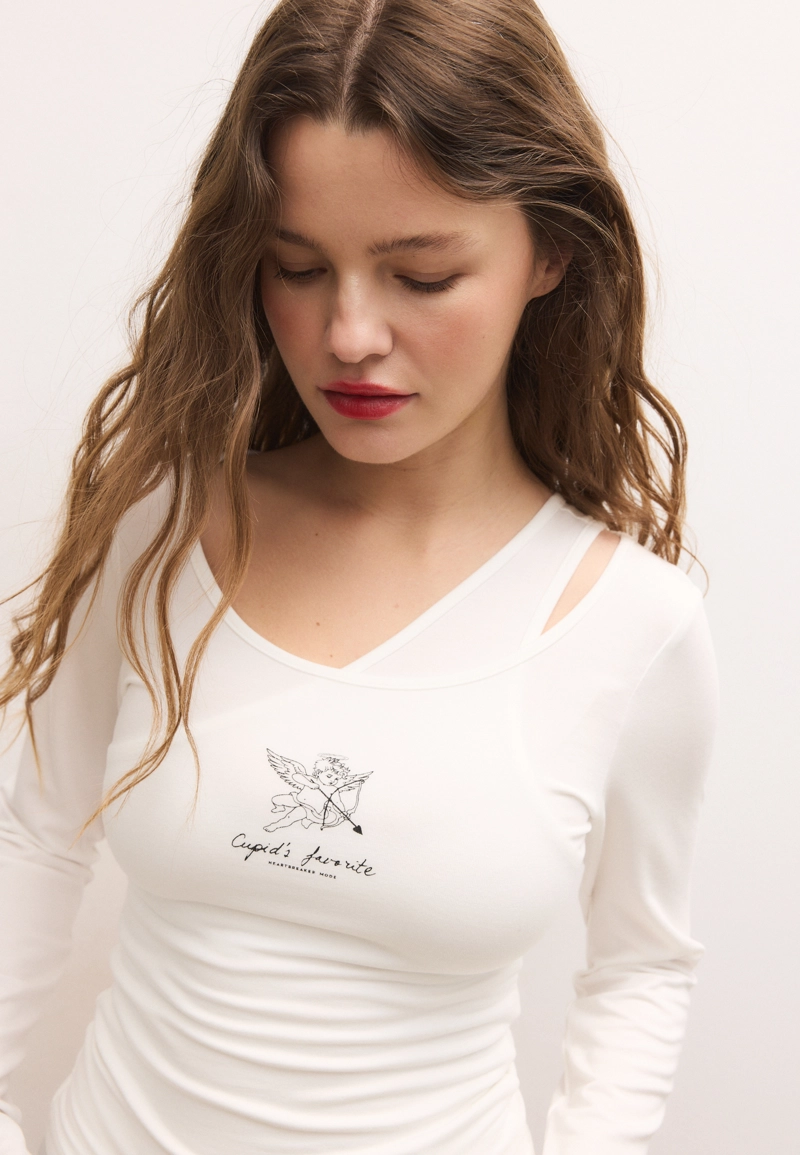 Футболка с двойным принтом «Ангелочек»