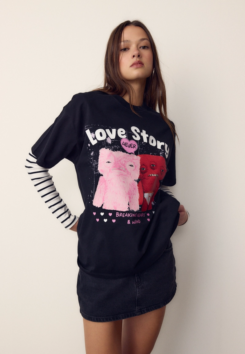 Футболка оверсайз с принтом