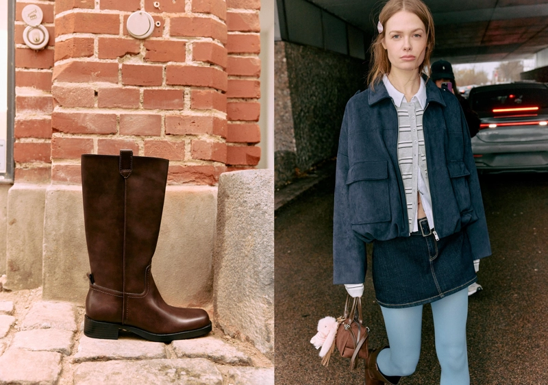 Сапоги на плоской подошве из искусственной кожи