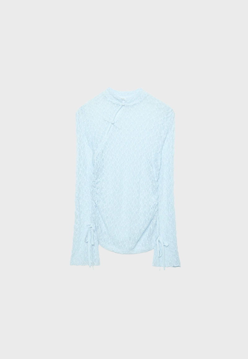 Кружевная футболка с длинными рукавами