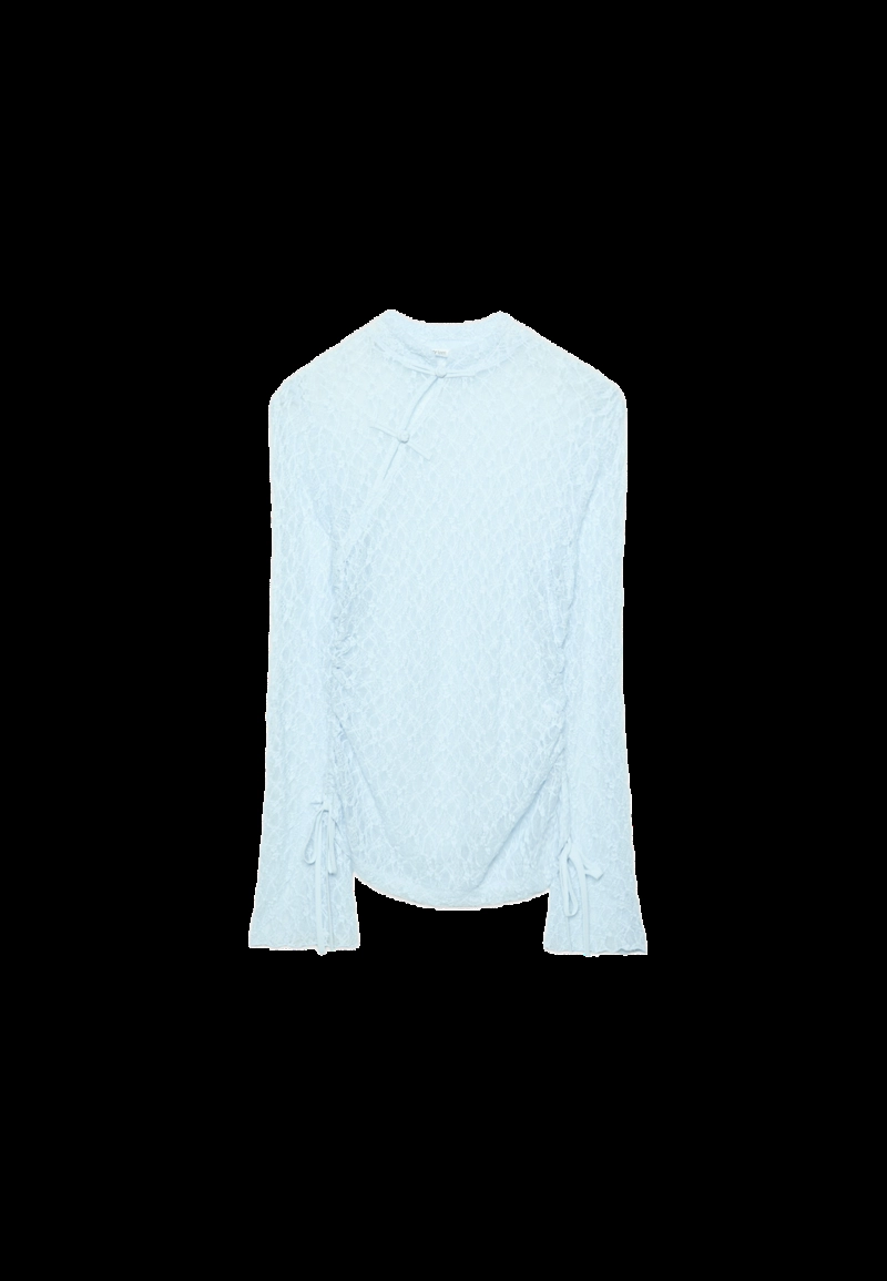 Кружевная футболка с длинными рукавами