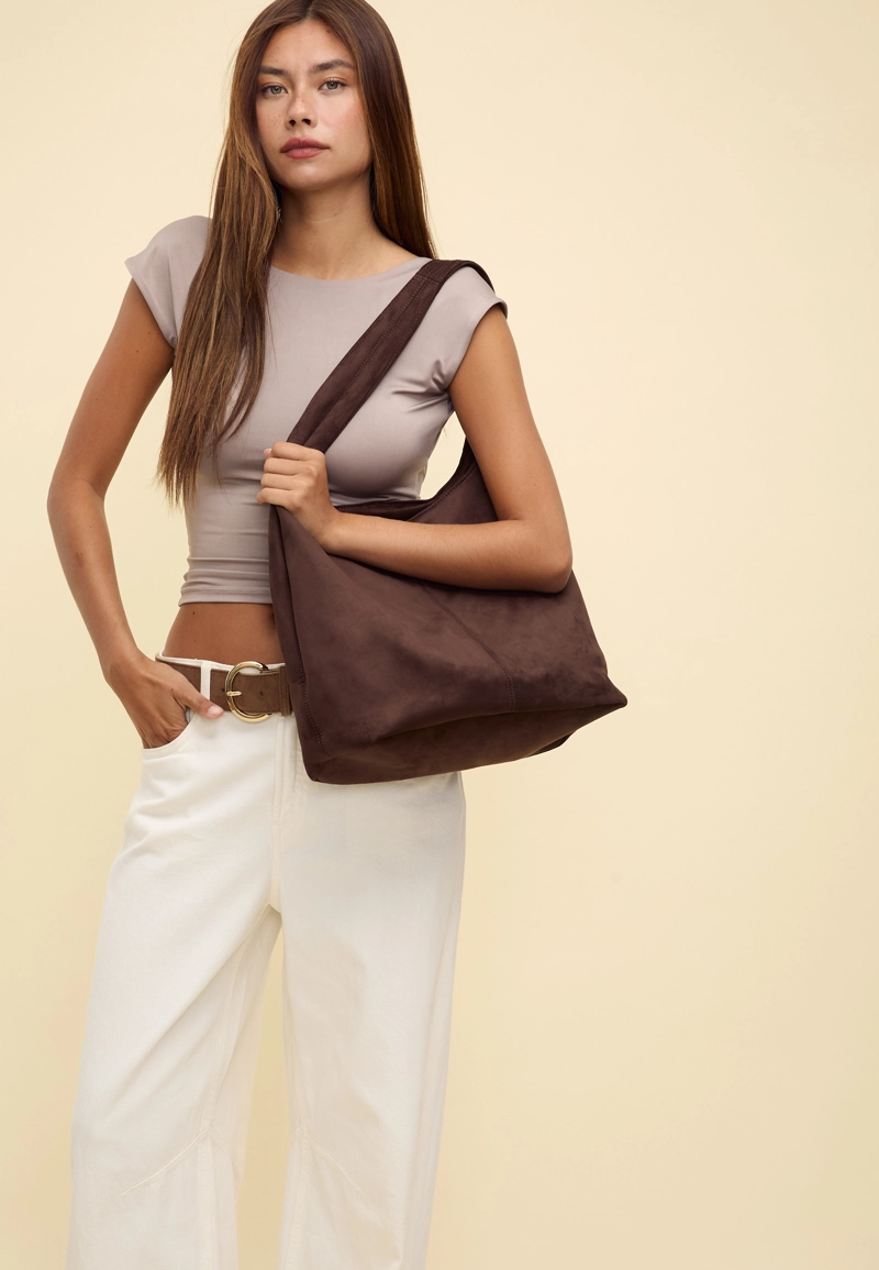 Сумка через плечо из искусственной замши