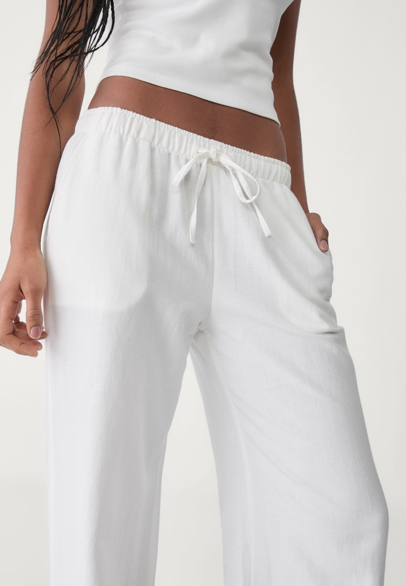 Льняные брюки на кулиске
