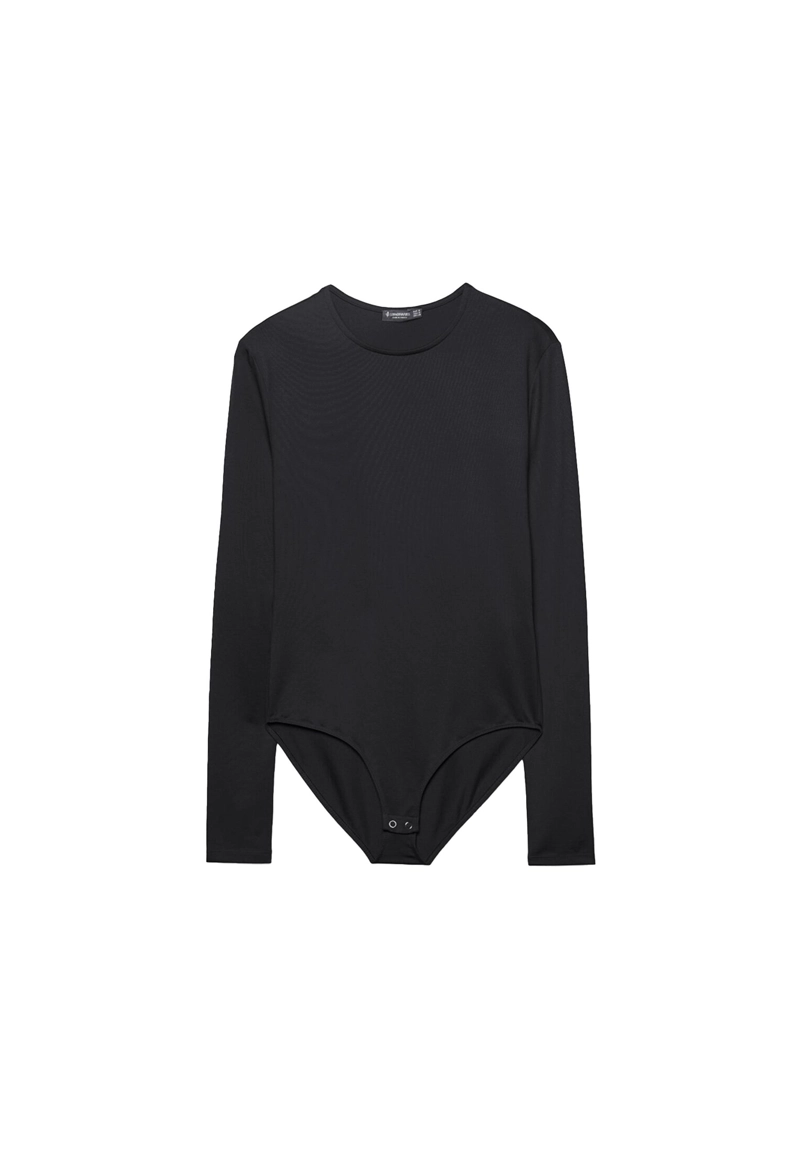 Боди из полиамида с длинными рукавами