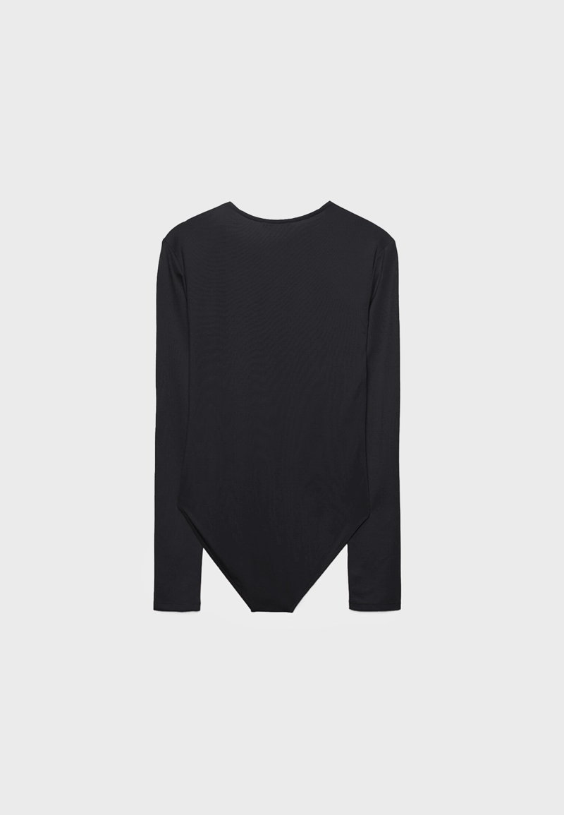Боди из полиамида с длинными рукавами