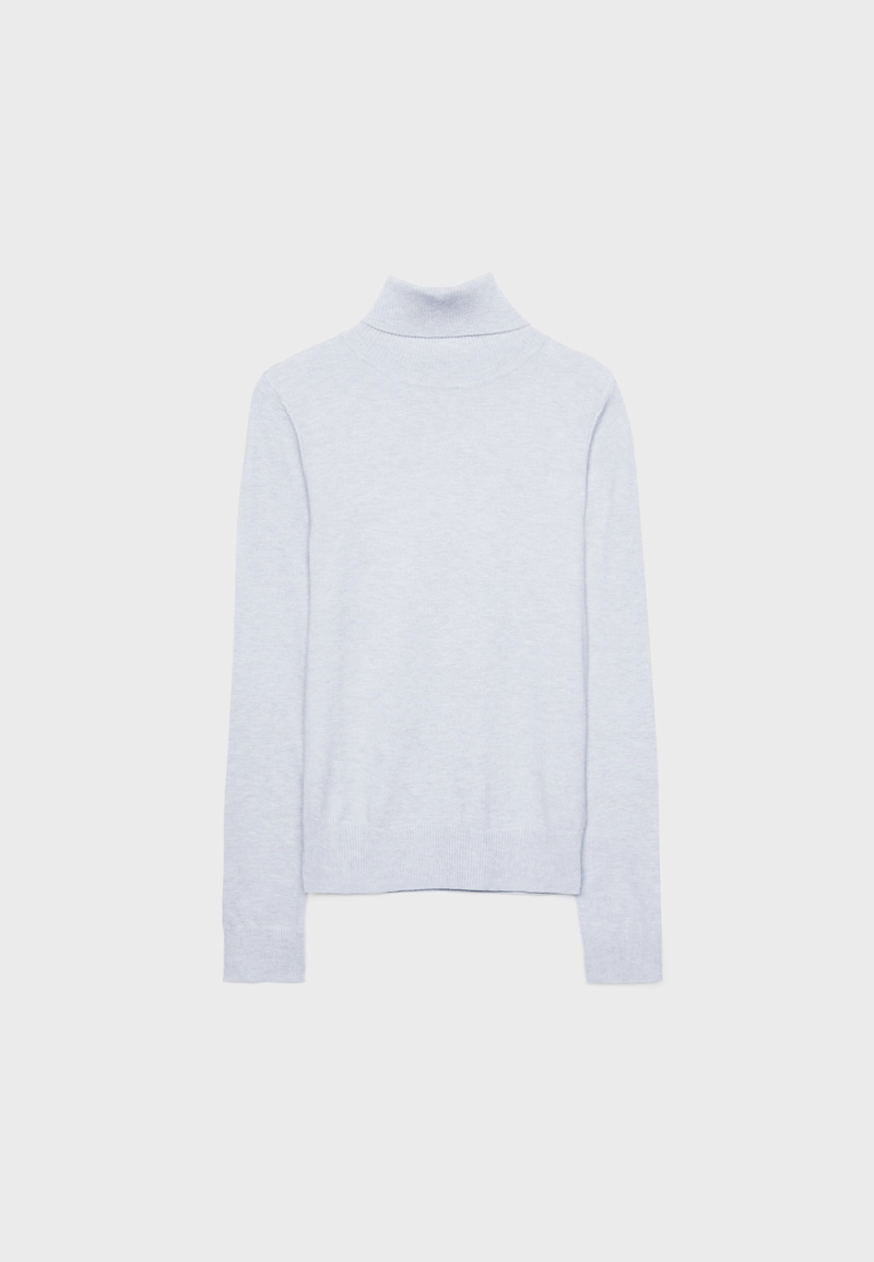 Базовый свитер гладкой вязки с высоким воротником