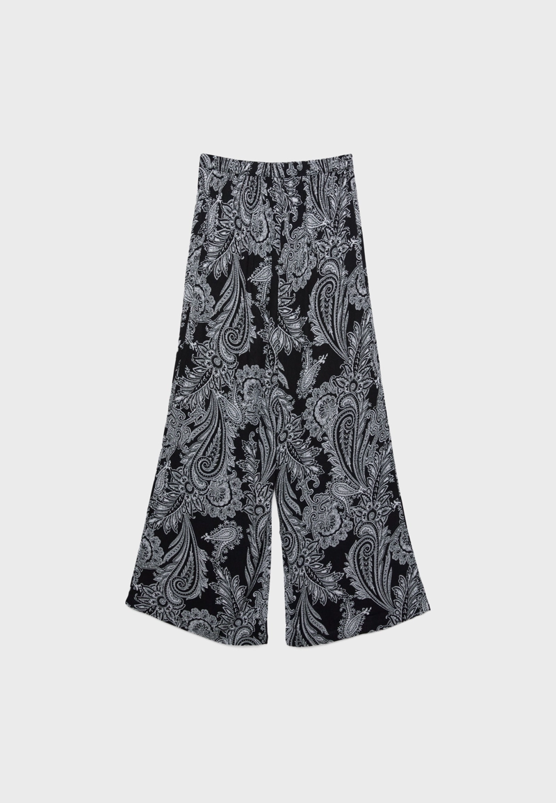 Свободные брюки палаццо с принтом