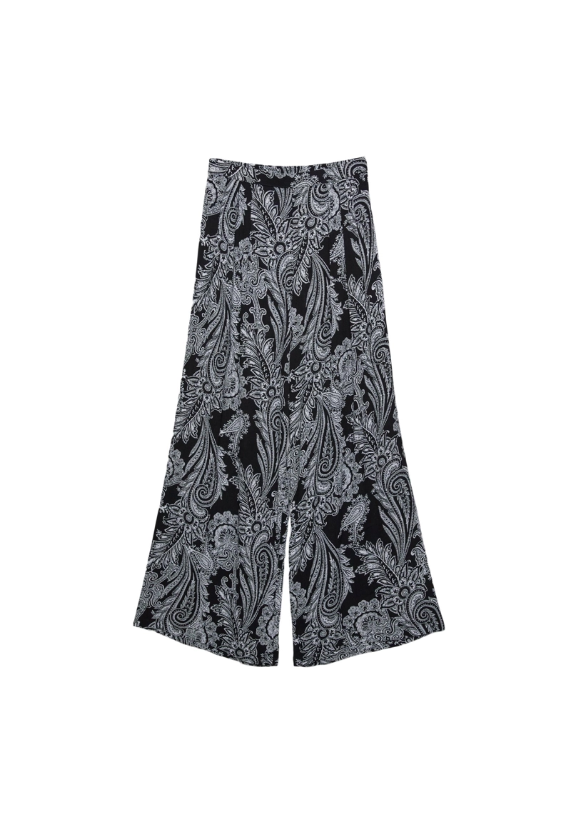 Свободные брюки палаццо с принтом