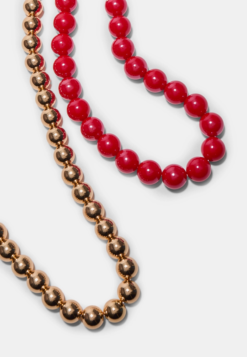 Набор из двух ожерелий с бусинами