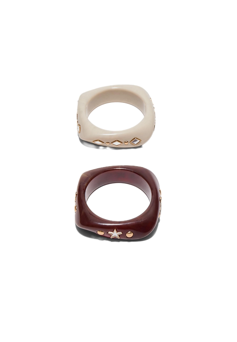 Набор из двух браслетов: со звездой и с камнем