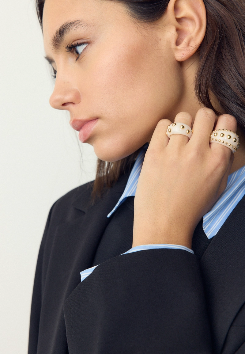 Набор из 3 колец с заклепками