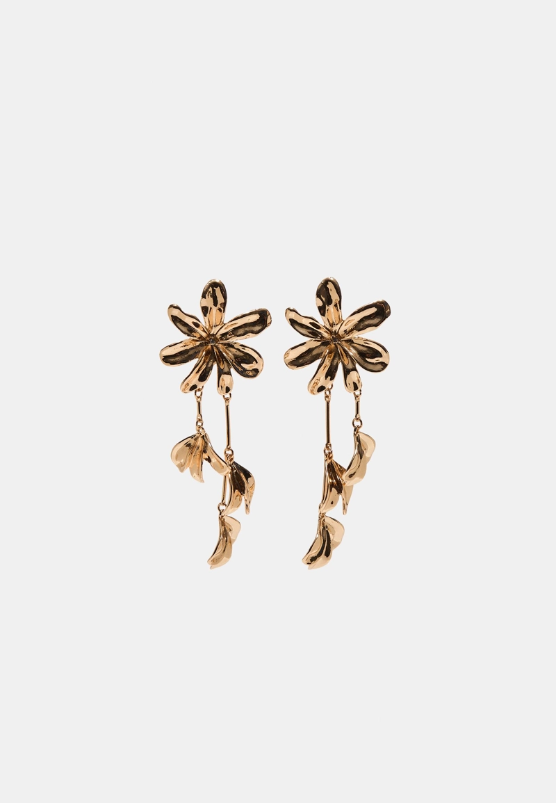 Длинные серьги с цветком